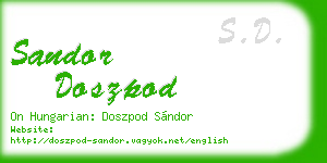 sandor doszpod business card